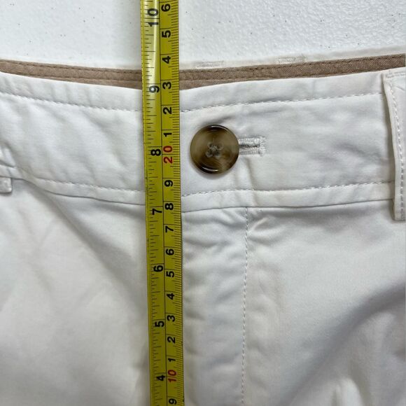Banana Republic Stretch Washed Satin Crop Off White Cream Pants Women Size 10 - Picture 12 of 15
